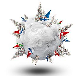 圣誕雪球上的圣誕樹 雪人圖片