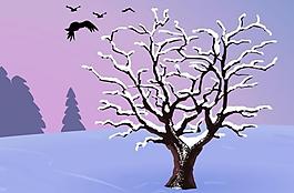 樹枝上的雪花圖片