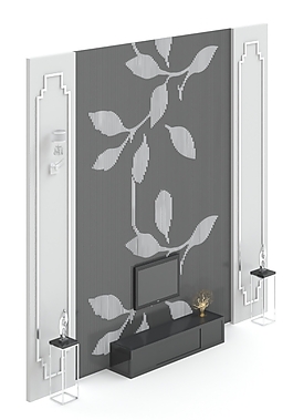 電視柜背景墻模型