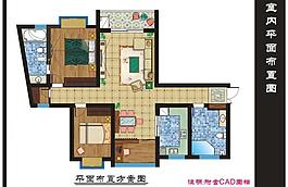 三房兩廳布置方案圖（附cad圖檔）圖片