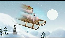 卡通滑雪视频素材图片