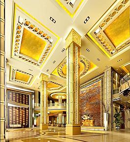 酒店大堂設(shè)計效果圖圖片