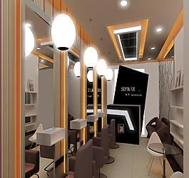 理發(fā)店裝修效果圖圖片