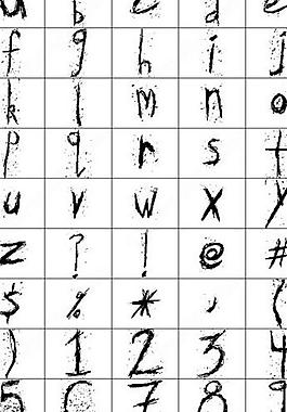 手繪墨跡字母筆刷數字筆刷圖片