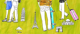手繪旅游勝地素材