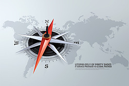 站在指南針上的人物PSD分層素材