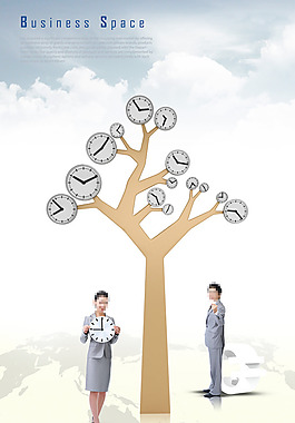 货币符号与天平人物PSD分层素材