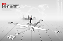 站指南針上的職場(chǎng)人物PSD分層素材