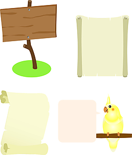 羊皮紙 卷軸可填充矢量素材