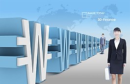 手提密碼箱的職場人物PSD分層素材