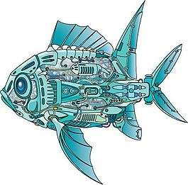 機(jī)械魚矢量圖
