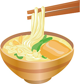 一碗面條矢量圖