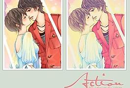 唯美调色动作图片
