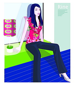 卡通女人矢量素材