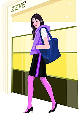 卡通女人矢量素材