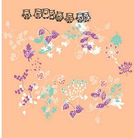 鮮花貓頭鷹圖片