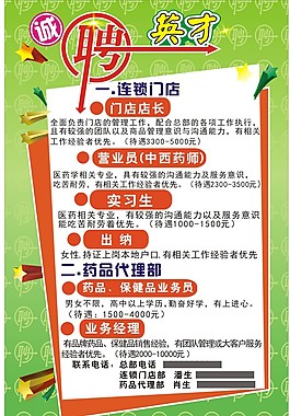 藥店招聘