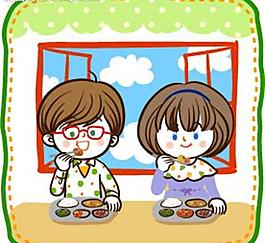 孩子吃飯圖片
