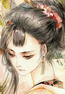 人物 女孩古代插畫 手繪