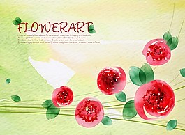 Flower&nbsp;Art水彩花紋背景PSD分層-2