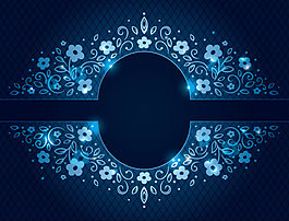 閃耀花紋背景03—矢量素材