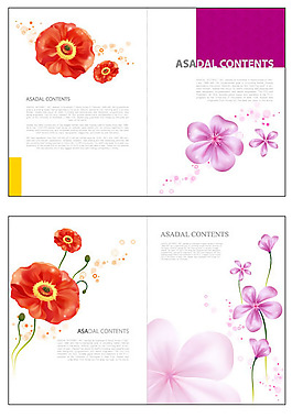 漂亮的花朵主題版式設計矢量素材