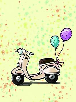 手繪電動車圖片