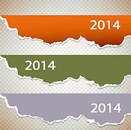 2014撕紙banner矢量素材