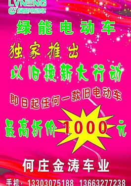 綠能電動車宣傳海報圖片