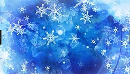 藍色背景下的漂亮雪花素材