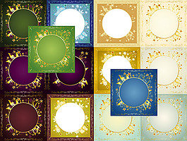金色花邊矢量素材
