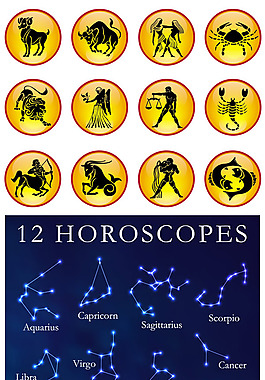 12星座圖標(biāo)——矢量素材