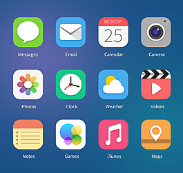 12個ios7扁平化手機圖標