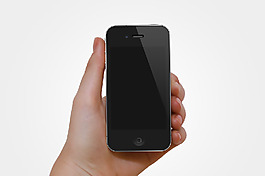 手握iPhone手機PSD素材