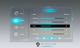 透明科技玻璃質(zhì)感界面PSD素材