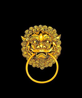 華麗麗的中式黃金虎頭門環(huán)7