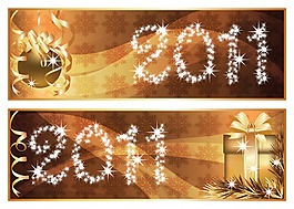 2011閃光字圣誕節(jié)banner矢量素材