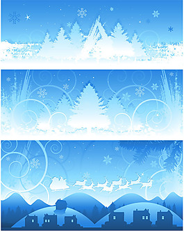 圣誕節(jié)雪景背景矢量素材