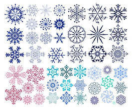各式各样的雪花图形矢量素材