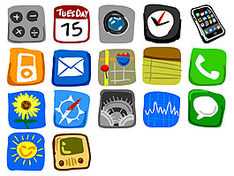 手繪iphone手機(jī)內(nèi)圖標(biāo)png