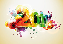 2011年炫光立體字矢量素材