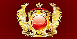 黃金質(zhì)感翅膀圖形矢量素材