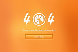橙色404錯(cuò)誤網(wǎng)頁模板UI