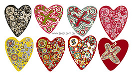 多個可愛潮流心形矢量素材