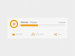 橙色音樂播放器設計PSD素材