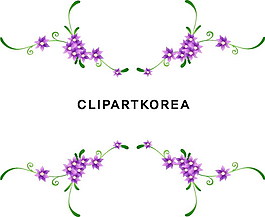 紫色花朵花邊矢量素材