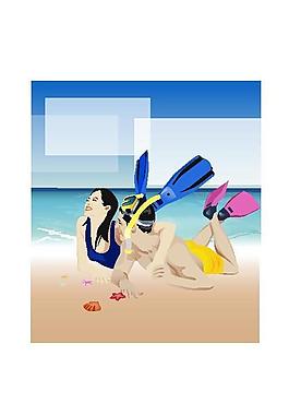 海灘美女圖片