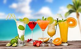 盛夏 海灘 冷飲圖片