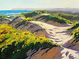 油画 海滩沙丘图片