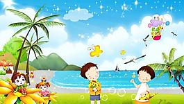 蓝天海滩图片